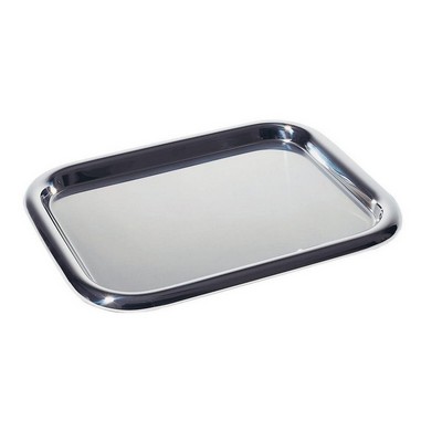 Alessi-Rectangular glove box in 18/10 satin stainless steel with polished edge